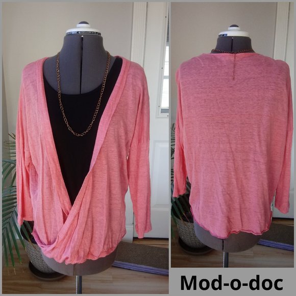 Mod-o-doc Linen Modern Wrap Cardigan - Picture 1 of 11